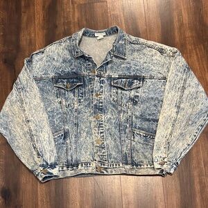 Vintage Guess Georges Marciano Acid Wash Blue Denim Jacket Size XL
